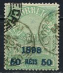 Бразилия 1898 г. • SC# 138 • 50 R. на 20 R. • надпечатка(синяя) нов. номинала • Used F- ( кат. - $12 )