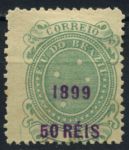Бразилия 1899 г. • SC# 151 • 50 R. на 20 R. • надпечатка нов. номинала • MNG VF ( кат. - $3 )