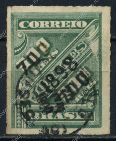 Бразилия 1898 г. • SC# 133 • 700 R. на 500 R. • надпечатка(черная) нов. номинала • Used VF ( кат. - $3 )