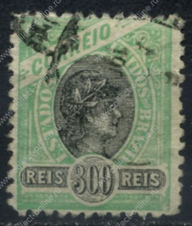 Бразилия 1905 г. • SC# 171 • 300 R. • в.з. - текст • стандарт • Used VF ( кат. - $2,50 )