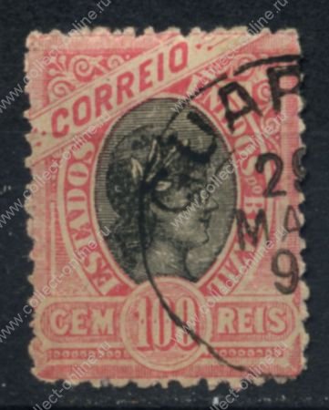 Бразилия 1905 г. • SC# 169 • 100 R. • в.з. - текст • стандарт • Used VF ( кат. - $1,50 )