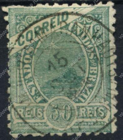 Бразилия 1905 г. • SC# 168 • 50 R. • в.з. - текст • стандарт • Used VF ( кат. - $3,50 )