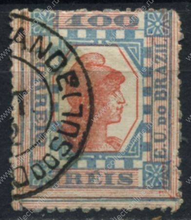 Бразилия 1891 г. • SC# 109 • 100 R. • "Свобода" • стандарт • Used VF
