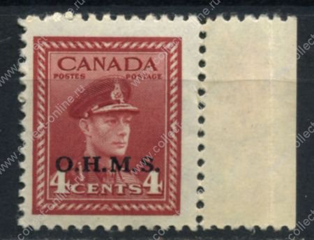 Канада 1949-50 гг. • SC# O4 • 4 c. • надпечатка "O.H.M.S." • MNH OG XF