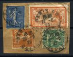 Франция 1927 г. Sc# 127... • 5,25 c.,1 и 2 fr. • гашение - Париж • Used VF • вырезка