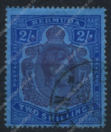 Бермуды 1938-1953 гг. • Gb# 116 • 2 sh. • Георг VI основной выпуск • Used VF ( кат.- £18 )