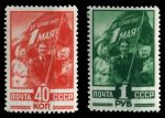 СССР 1949 г. • Сол# 1391-2 • 40 коп. и 1 руб. • Международный день труда - 1 мая • полн. серия • MNH OG VF