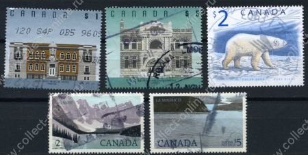 Канада • лот 5 марок большого номинала(1,2 и 5$) • Used VF (кат.-8$)