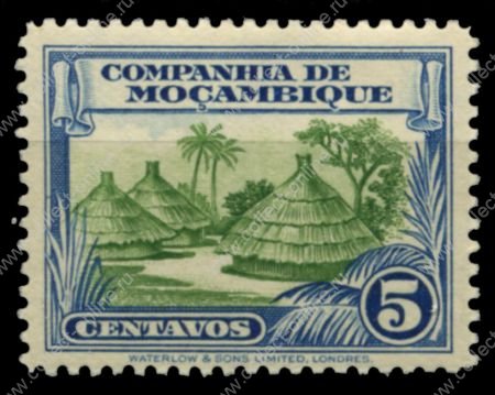 Мозамбика Компания 1937 г. • SC# 176 • 5 c. • основной выпуск • африканские хижины • MNG VF