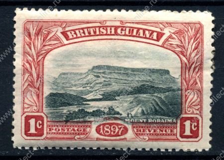 Британская Гвиана 1898 г. Gb# 216 • 1 c. • Юбилей королевы Виктории • гора Рораима • MH OG XF- ( кат.- £10 )