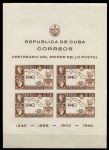 Куба 1940 г. • SC# C33 • 10c.(4) • 100-летие первой почтовой марки • авиапочта • MNH OG VF • блок • буклет ( кат.- $35 )