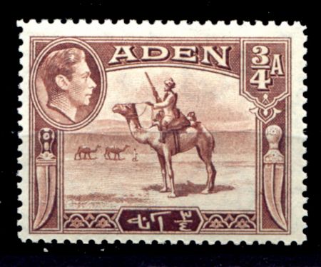 АДЕН 1939г. GB# 17 / 3/4 a. / БЕДУИН / MNH OG VF / АРМИЯ