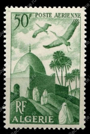 Алжир 1949-1953 гг. • Iv# A9 • 50 fr. • аисты над мечетью • авиапочта • MNH OG VF ( кат. - €4.50 )