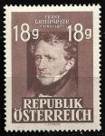 Австрия 1947 г. MI# 802(SC# 489) • 18 g. • Франц Грильпарцер(поэт) • 75 лет со дня смерти • MNH OG XF