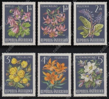 Австрия 1966 г. MI# 1209-14 • 1.50 - 5 s. • Полевые цветы • MNH OG VF • полн. серия ( кат. - €4 )