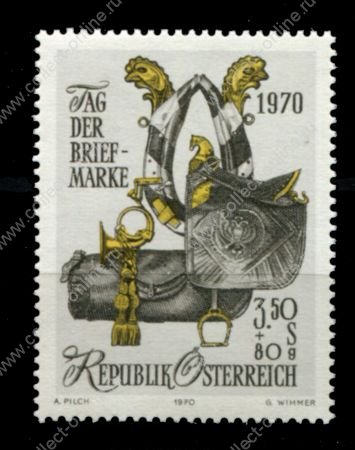 Австрия 1970 г. • Mi# 1350 • 3.50 s. + 80 g. • снаряжение почтальона • день почтовой марки • MNH OG VF