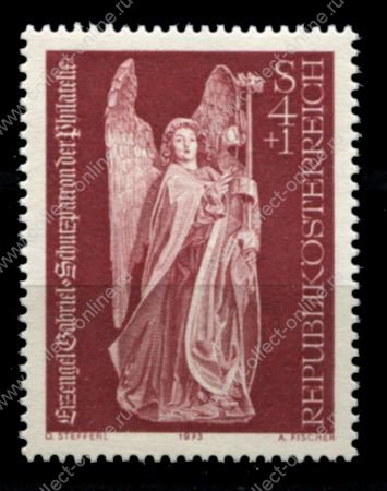 Австрия 1973 г. • Mi# 1434 • 4 s. + 1 s. • архангел Габриэль • день почтовой марки • MNH OG VF