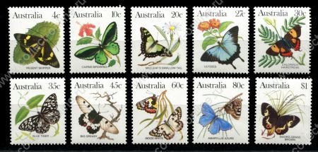 Австралия 1983 г. • Sc# 872-880 • 4 c. - $1 • бабаочки • полн. серия • MNH OG VF ( кат. - $11 )