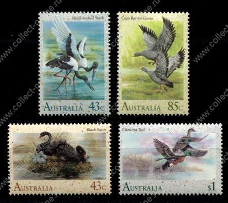 Австралия 1991 г. • Sc# 1203-1206 • 43 c. - $1 • дикие птицы • полн. серия • MNH OG VF ( кат. - $7 )