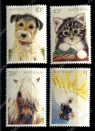 Австралия 1991 г. • Sc# 1222-1225 • 43 c. - $1 • домашние питомцы • полн. серия • MNH OG VF ( кат. - $7 )