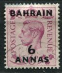 Бахрейн 1948-1949 гг. • Gb# 57 • 6 a. на 6 d. • Георг VI • надп. на м. Великобритании • стандарт • Used F-VF