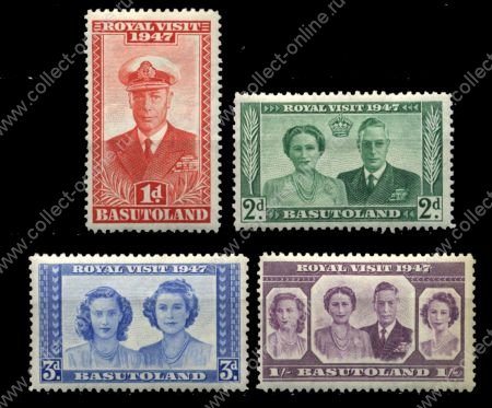 Басутоленд 1947 г. • Gb# 32-5 • 1 d. - 1 sh. • Королевский визит • полн. серия • MNH OG VF