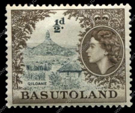 Басутоленд 1954-1958 гг. • Gb# 43 • ½ d. • Елизавета II • основной выпуск • гора Килоан • MH OG VF