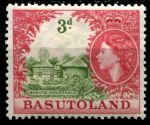 Басутоленд 1954-1958 гг. • Gb# 46 • 3 d. • Елизавета II • основной выпуск • поселение басуто • MH OG VF