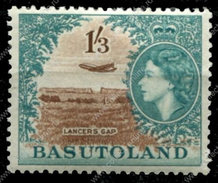 Басутоленд 1954-1958 гг. • Gb# 50 • 1s.6d. • Елизавета II • основной выпуск • взлетающий самолет • MNH OG VF ( кат. - £30 )
