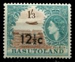 Басутоленд 1961 г. • Gb# 64a • 12½ c. на 1s.3d. • Елизавета II • основной выпуск • надпечатка(тип II) нов. номинала в центах • MH OG VF ( кат. - £10 ) 