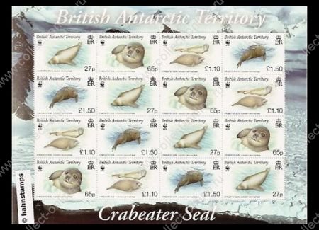 Британские антарктические территории 2009г. SC# 505-8 тюлени / MNH OG VF / мини-лист