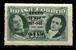 Бразилия 1942 г. • Sc# C47 • 5.4 cr. на 5400 r. • 5-я годовщина новой конституции • надпечатка • авиапочта • абкляч! • MNH OG XF ( кат. - $8++ )