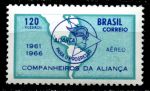 Бразилия 1966 г. • SC# C108 • 120 cr. • 5-летие программы "Алянс за прогресс"  • авиапочта • MNH OG XF