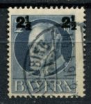 Бавария 1916-1918 гг. • Mi# 111A • 2½ на 2 pf. • король Людвиг III • надпечатка • стандарт • Used F-VF ( кат.- € 3,2 )