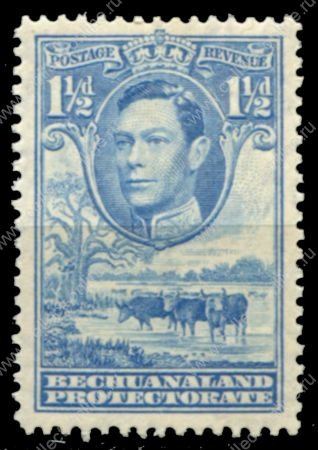 Бечуаналенд 1938-1952 гг. • Gb# 120 • 1½ d. • Георг VI основной выпуск • коровы на водопое • MNH OG VF ( кат.- £13 )