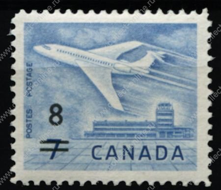 Канада 1964 г. • SC# 430 • 8 на 7 c. • надп. нов. номинала • Самолет, взлетающий в аэропорту Оттавы • MNH OG VF