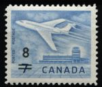 Канада 1964 г. • SC# 430 • 8 на 7 c. • надп. нов. номинала • Самолет, взлетающий в аэропорту Оттавы • MNH OG VF