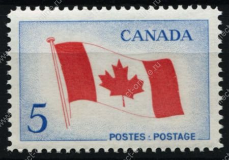Канада 1965 г. • SC# 439 • 5 c. • флаг Канады • MNH OG VF