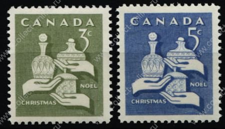 Канада 1965 г. • SC# 443-4 • 3 и 5 c. • Рождество • полн. серия • MNH OG VF