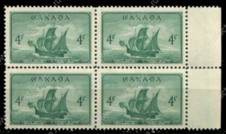 Канада 1949 г. • SC# 282 • Вхождение Ньюфаундленда в Конфедерацию Канады • кв.блок • MNH OG VF