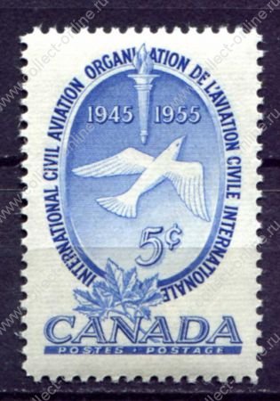 Канада 1955 г. • SC# 354 • 5 c. • 10-летие образования ICAO • MH OG XF