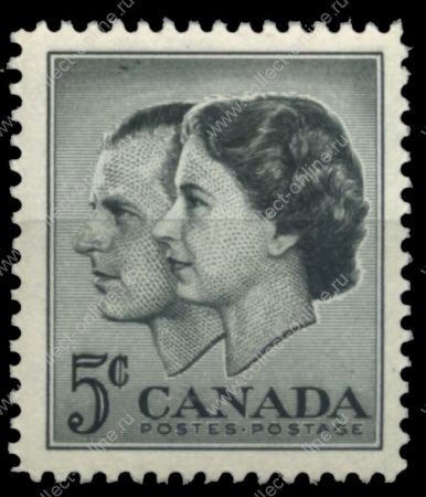 Канада 1957 г. • Sc# 374 • 5 c. • Королевский визит • MNH OG XF