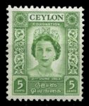 Цейлон 1953 г. • Gb# 433 • 5 c. • Коронация Елизаветы II • MNH OG XF ( кат.- £1,5 )