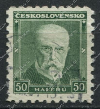 Чехословакия 1930 г. • Mi# 295 • 50 h. • Президент Томаш Масарик • стандарт • Used F-VF