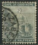 Мыс Доброй Надежды 1884-1890 гг. • Gb# 48 • ½ d. • сидящая "Надежда" • стандарт • Used F-VF