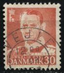 Дания 1952 г. • SC# 335 • 30 o. • король Фредерик IX • стандарт • Used  VF