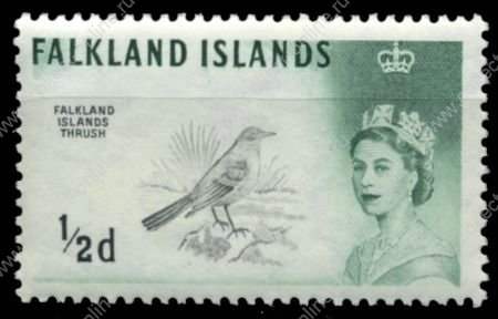 Фолклендские о-ва 1960-66 гг. • Gb# 193 • ½ d. • Елизавета II основной выпуск • Птицы • MH OG XF ( кат.- £5.00 )
