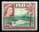 Фиджи 1954-1959 гг. • Gb# 292 • 2s.6d. • Елизавета II осн. выпуск • вид на реку • MNH OG XF