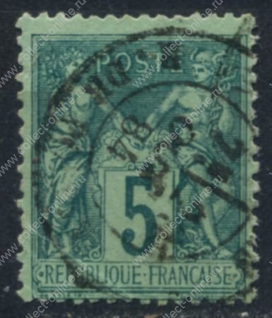 Франция 1876-1877 гг. • SC# 78 • 5 c. • Мир и торговля • стандарт • Used F-VF