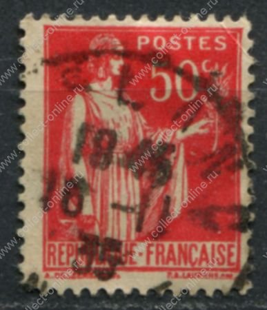 Франция 1932-1939 гг. SC# 267 • 50 c. • "Мир" с оливковой ветвью • стандарт • Used F-VF